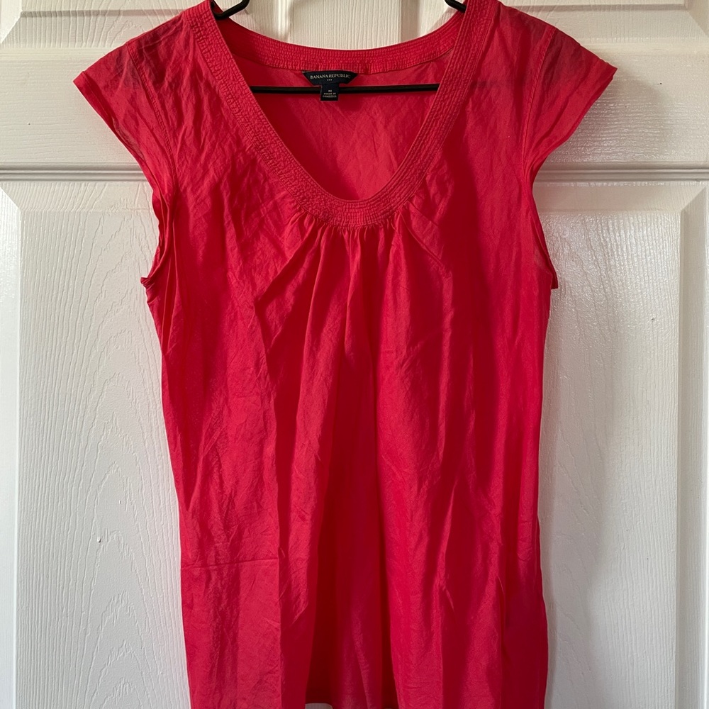 COPY - Red linen blouse Banana Republic